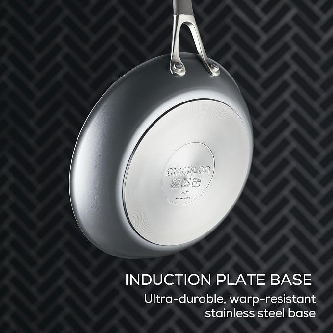 Circulon A1 Series with ScratchDefense Nonstick Induction 8.5-Inch and 10-Inch Frying Pan Set, Induction Cookware, 2-Piece, Graphite
