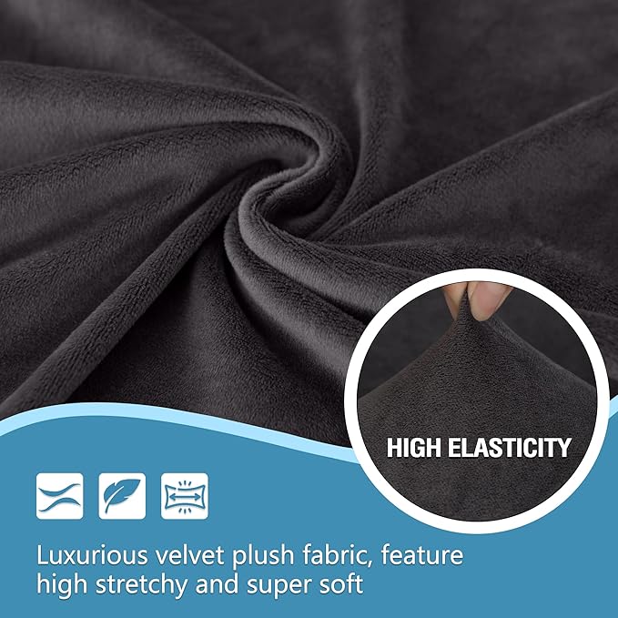 HDCAXKJ Corner Sectional Couch Covers Velvet Stretch L Shape Sofa Cover Soft