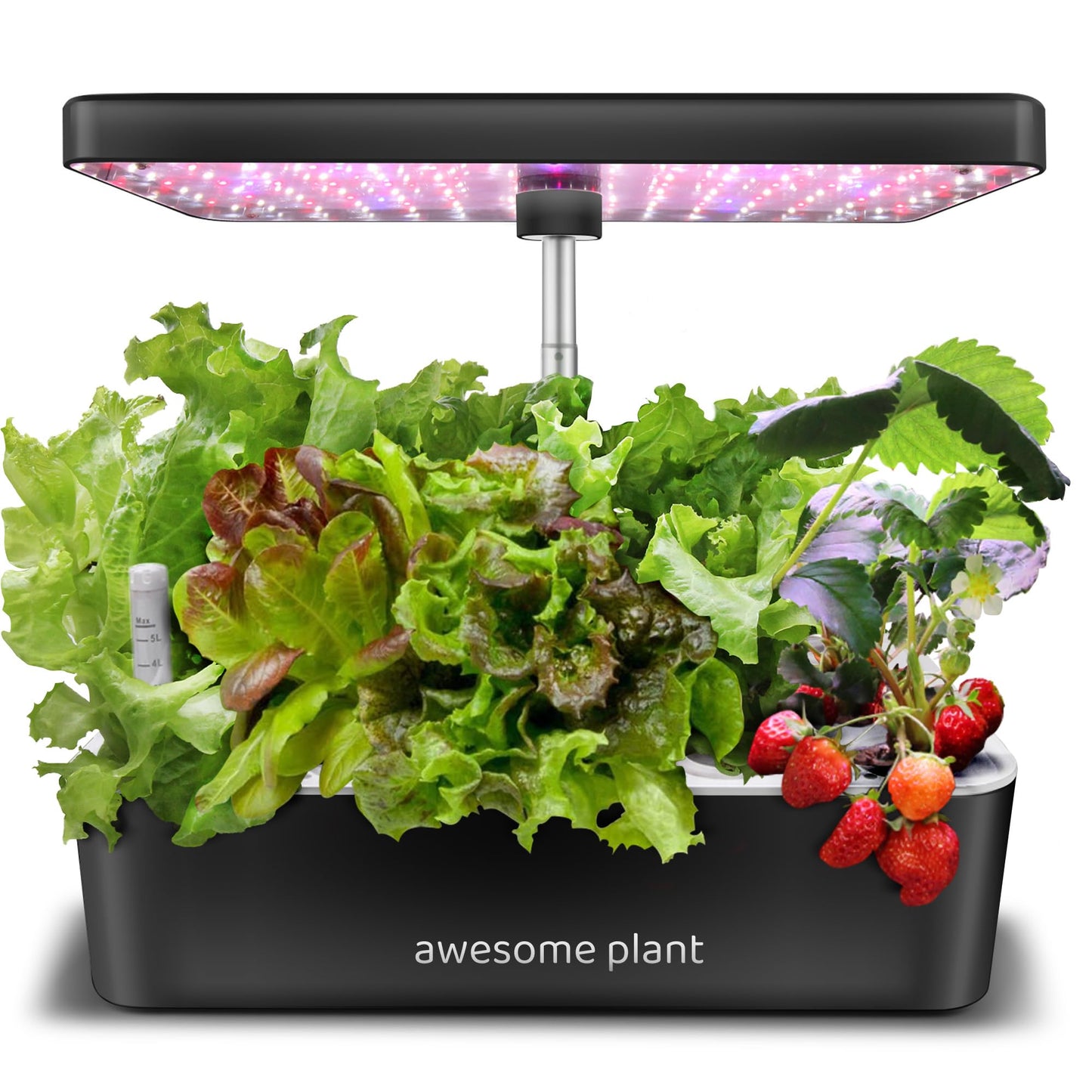 Awesome Plant 14Pro Hydroponics Growing System Kit (14 Pods), Large Indoor Herb Garden Kit with 5L Watertank, LED Grow Light, Perfect Hydroponic Gardening Gifts, Adjustable Height Up to 18.7", Black
