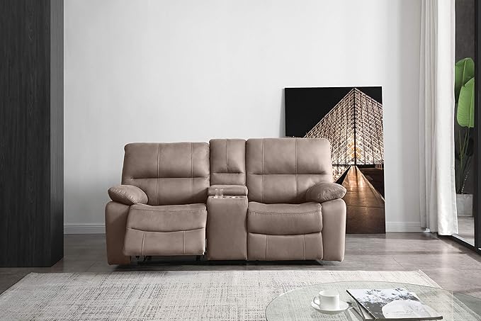 Betsy Furniture Microfiber Reclining Sofa Couch Set Living Room Set 8007