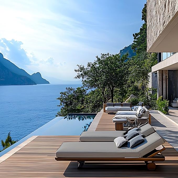 Outdoor Chaise Lounge Cushions for Patio, Lounge Chair Cushions, Waterproof