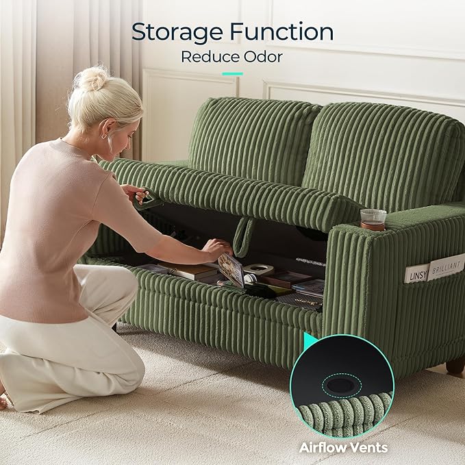 LINSY HOME Loveseat Sofa with Storage