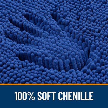 OLANLY Large Bathroom Rugs 45x27, Extra Soft Absorbent Chenille Bath Rugs, Rubber Backing Quick Dry, Machine Washable Bath Mats for Bathroom Floor, Tub and Shower, Home Decor Accessories, Royal Blue