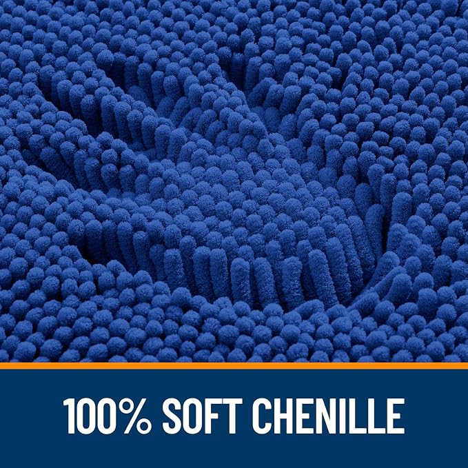 OLANLY Bathroom Rugs 30x18, Extra Soft Absorbent Chenille Bath Rugs, Rubber Backing Quick Dry, Machine Washable Bath Mats for Bathroom Floor, Tub and Shower, Home Decor Accessories, Royal Blue