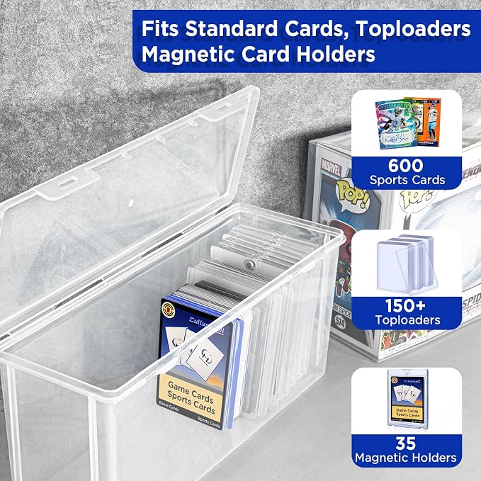 10 PCS Trading Card Storage Box Set, Plastic Top loaders Storage Box, Fit for Standard Card, Top Loaders and Magnetic Card Holders