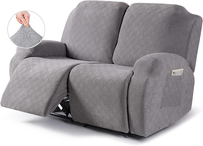 VANSOFY Oversized Recliner Cover, 2-Pieces Stretch Reclining Couch Cover