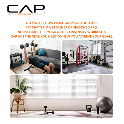 CAP Barbell 1-Inch High Density Exercise Yoga Mat with Strap | Multiple Colors