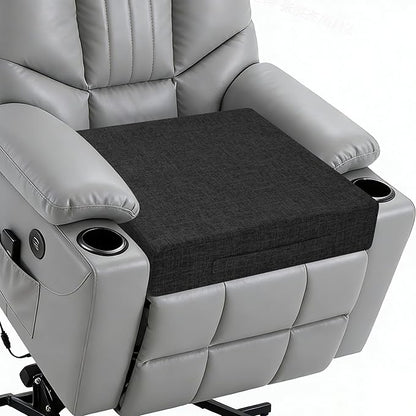Recliner Cushions for Elderly 20X20X4 Inch Thick Seat Cushion for Recliner Chair with Non-Slip Bottom and Washable Cover Square Chair Cushions for Couch, Armchair, Floor (1, Black)