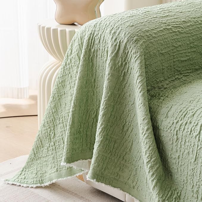 DREAMINGO Bubble Textured Cooling Sofa Cover, Ice Silk Breathable Couch Cover