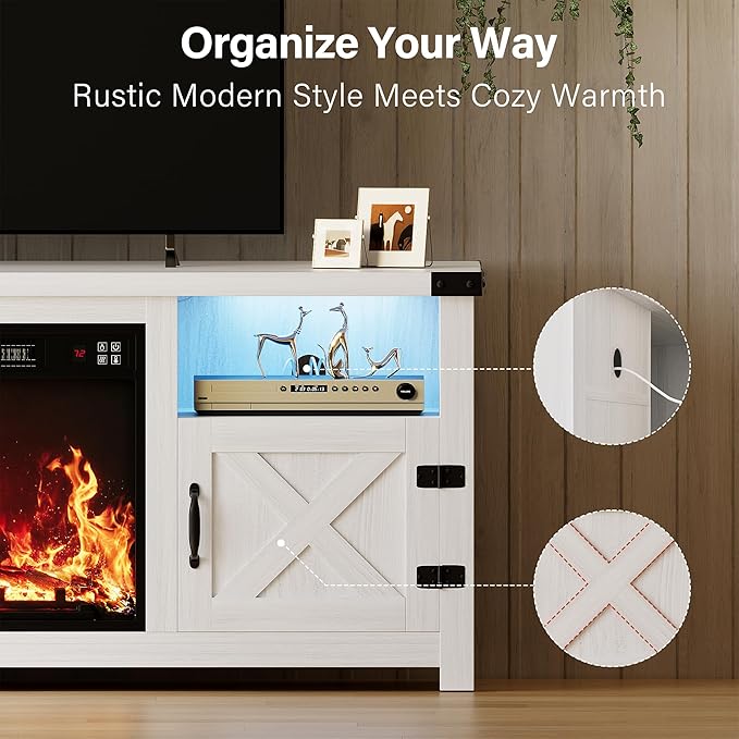 YESHOMY LED Fireplace TV Stand