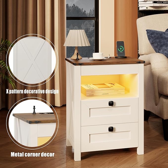 HWB LED Nightstand Set of 2