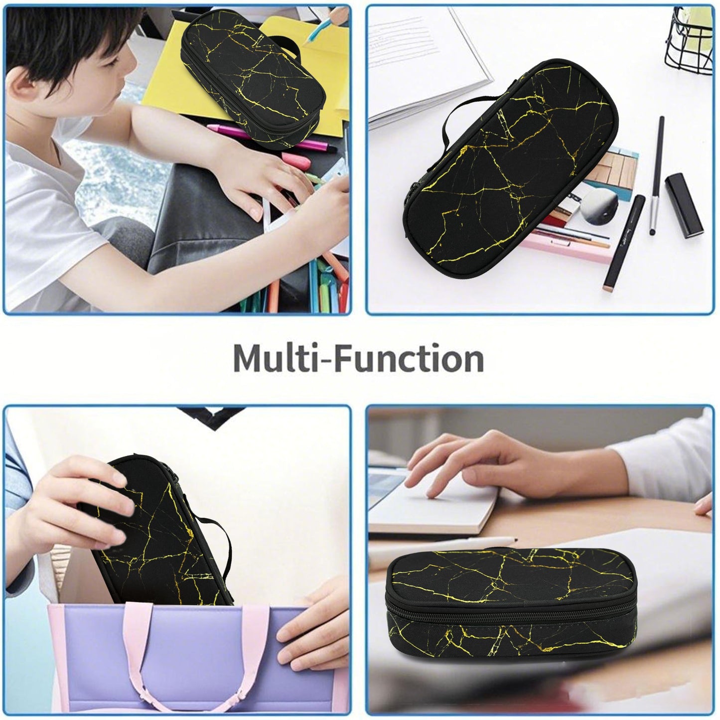 Marble Pencil Case Pencil Pouch Large Capacity Pen Bag School Office Organizer Stationery Storage Box For Girls Boys Teen Kids