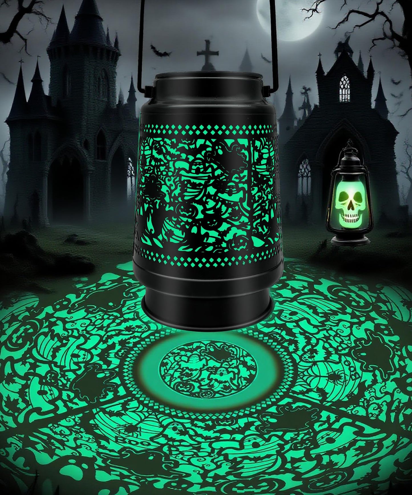Halloween Decor Outdoor Solar Lanterns Waterproof Halloween Decorations Scary Ghost with Pumpkin Spooky Lights for Garden, Patio, Yard, Lawn Porch Hanging Solar Lights Unique Gifts for Women