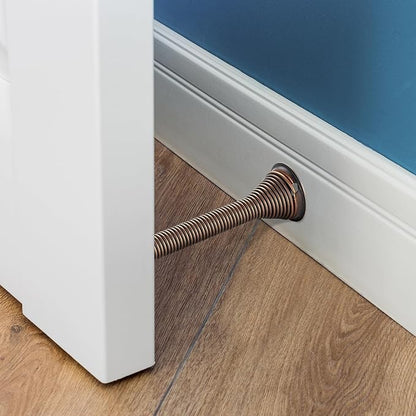 Ravinte Door Stoppers, 12 Pack Spring Door Stops with Rubber Bumper, Oil Rubbed Bronze Door Stoppers for Bottom of Door