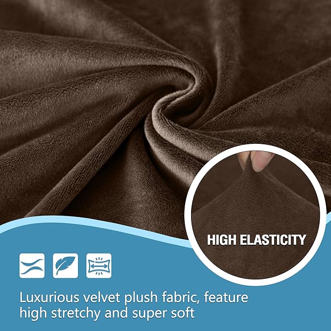 HDCAXKJ Corner Sectional Couch Covers Velvet Stretch L Shape Sofa Cover Soft