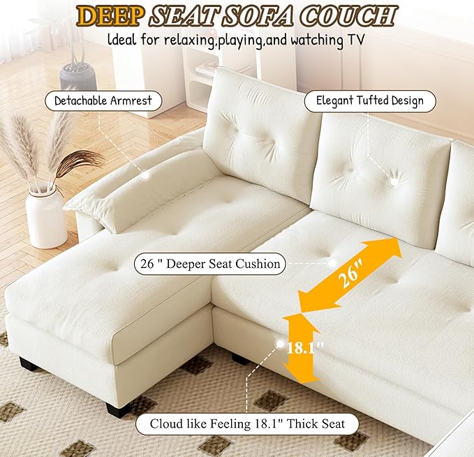 104.7" U-Shaped Sleeper Sofa