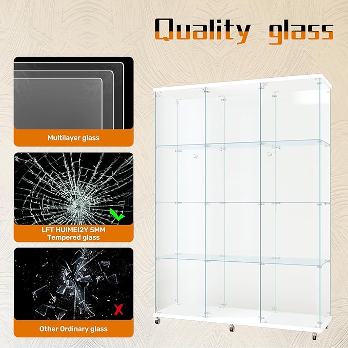 LFT HUIMEI2Y Glass Display Cabinet 12 Shelves