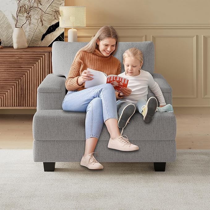 Rexulqo Oversized Accent Chair Set of 2, Upholstered Armchair