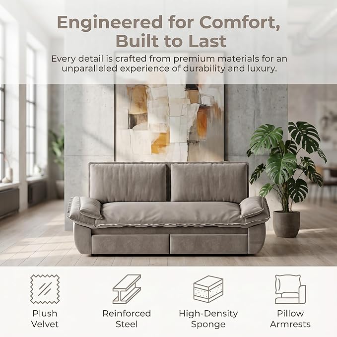 73.2" Sofa Bed Queen, 3-in-1 Pull Out Sofa Bed