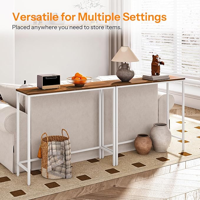 HOOBRO Narrow Console Table, 29.5" Small Entryway Table, Thin Sofa Table