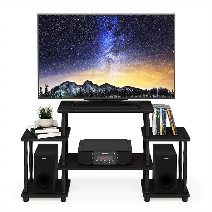 Furinno Turn-N-Tube No Tools Entertainment Center, Classic Square Corner