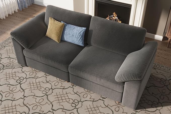 EASE MOOSE Comfty 2 Seat Couch, FSC Certified Modern Deep Seat Sectional Modular