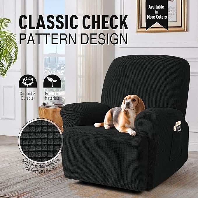 TAOCOCO Oversized Recliner Chair Covers, 1 Seater Streach Recliner Covers Soft