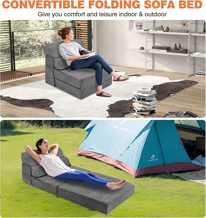 Foldable Sofa Bed for Adults Comfy Folding Sofa Bed, Convertible Sleeper Sofa