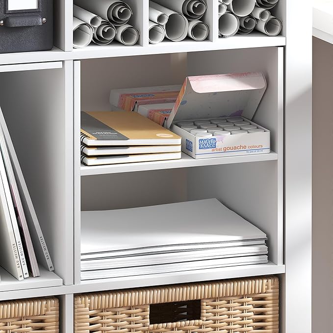 Furinno Cubicle Cube Insert, H-Shelf Cube Organizer, 2-Tier Shelf Accessory