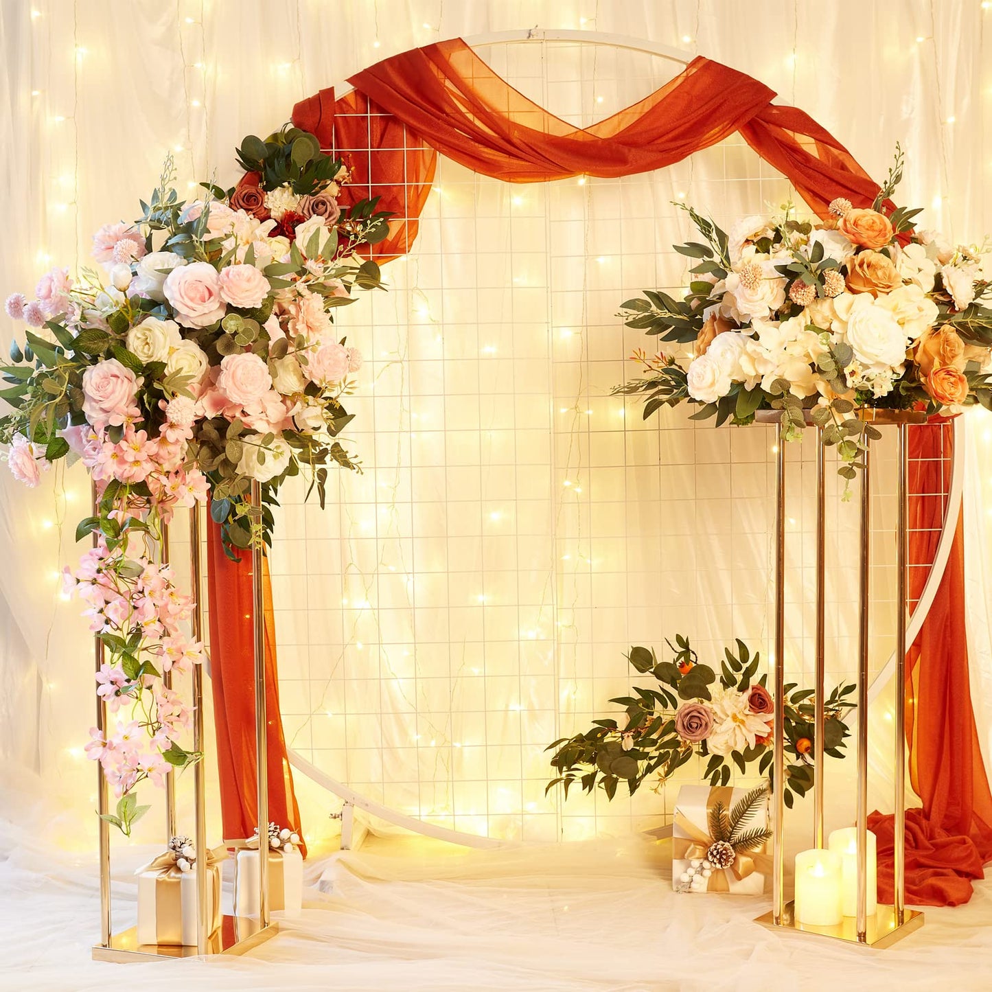 Bigsee 10pcs Column Pedestal Pillar Plant Stand Wedding Centerpieces for Tables Geometric Metal Flower Stand Gold, 31.5 Inch Tall Floor Vase Column Flower Holder for Wedding Party Table Decorations