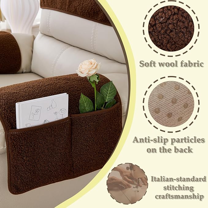 Armrest Covers - Arm Chair Covers Set of 3 Recliner Chair Covers,