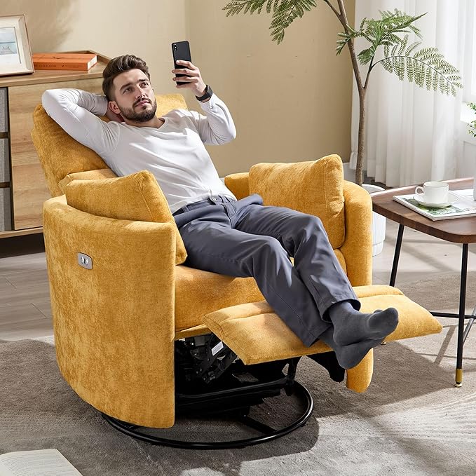 Power Recliner, Nursery Chair Swivel Glider Rocking Chair