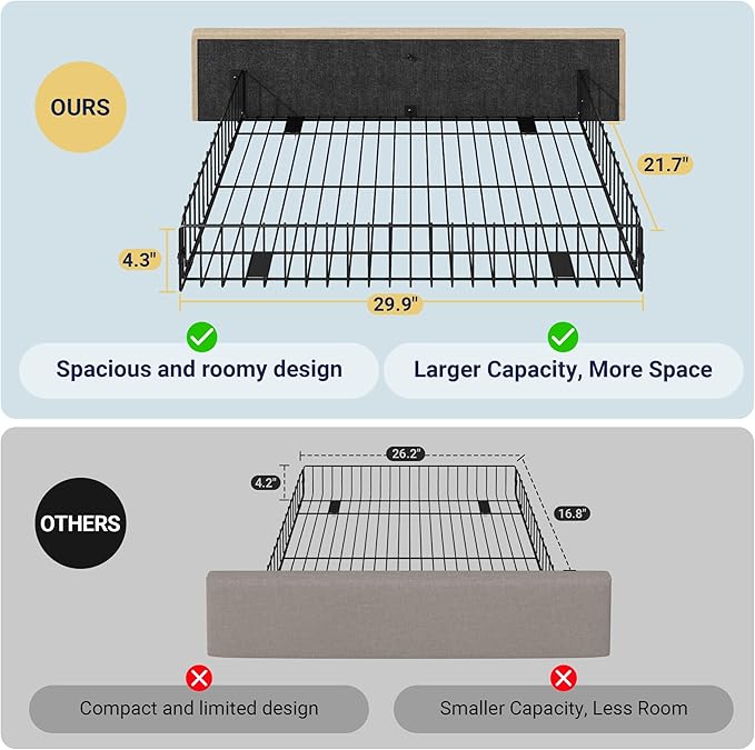 Allewie Upholstered Queen Size Platform Bed Frame