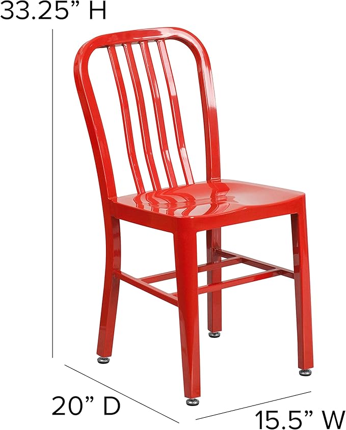Flash Furniture Gael Indoor/Outdoor Modern Metal Dining Chairs,