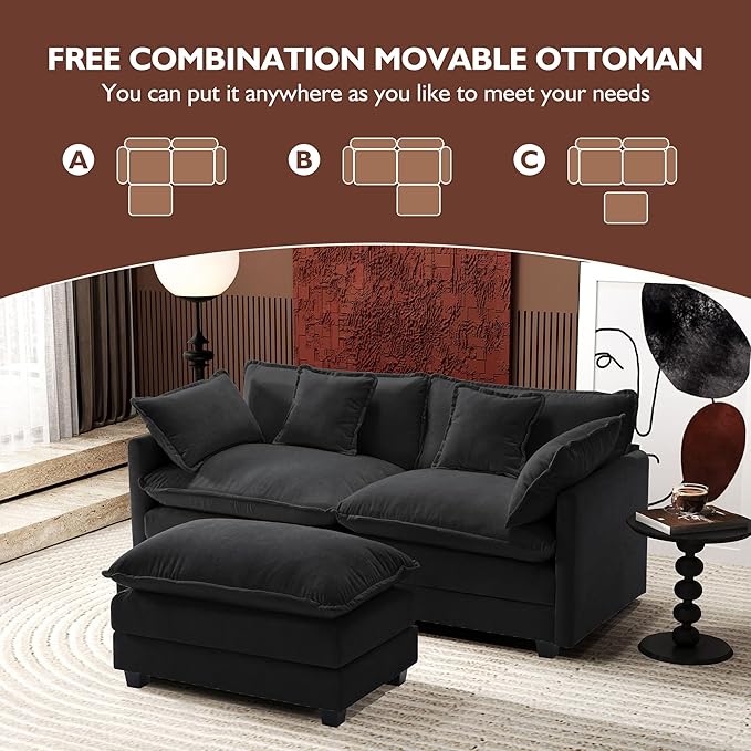 Ihanherry 77" L Shaped Modern Sofa Modular Sectional Cloud Couch