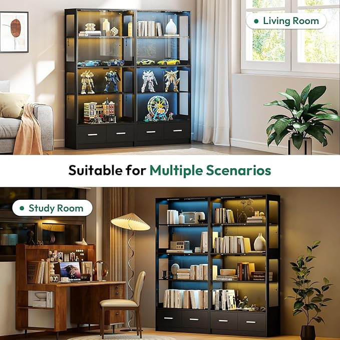 Lamtor 67-inch Glass Display Cabinet – Curio Cabinet