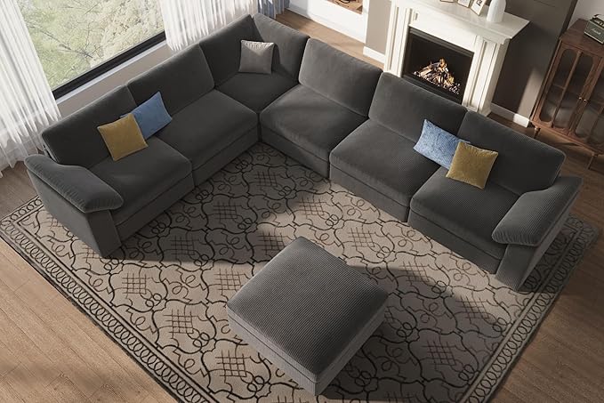 EASE MOOSE Oversized Sectional Modular Sofa, Large L Shape Sectional Couch Wide