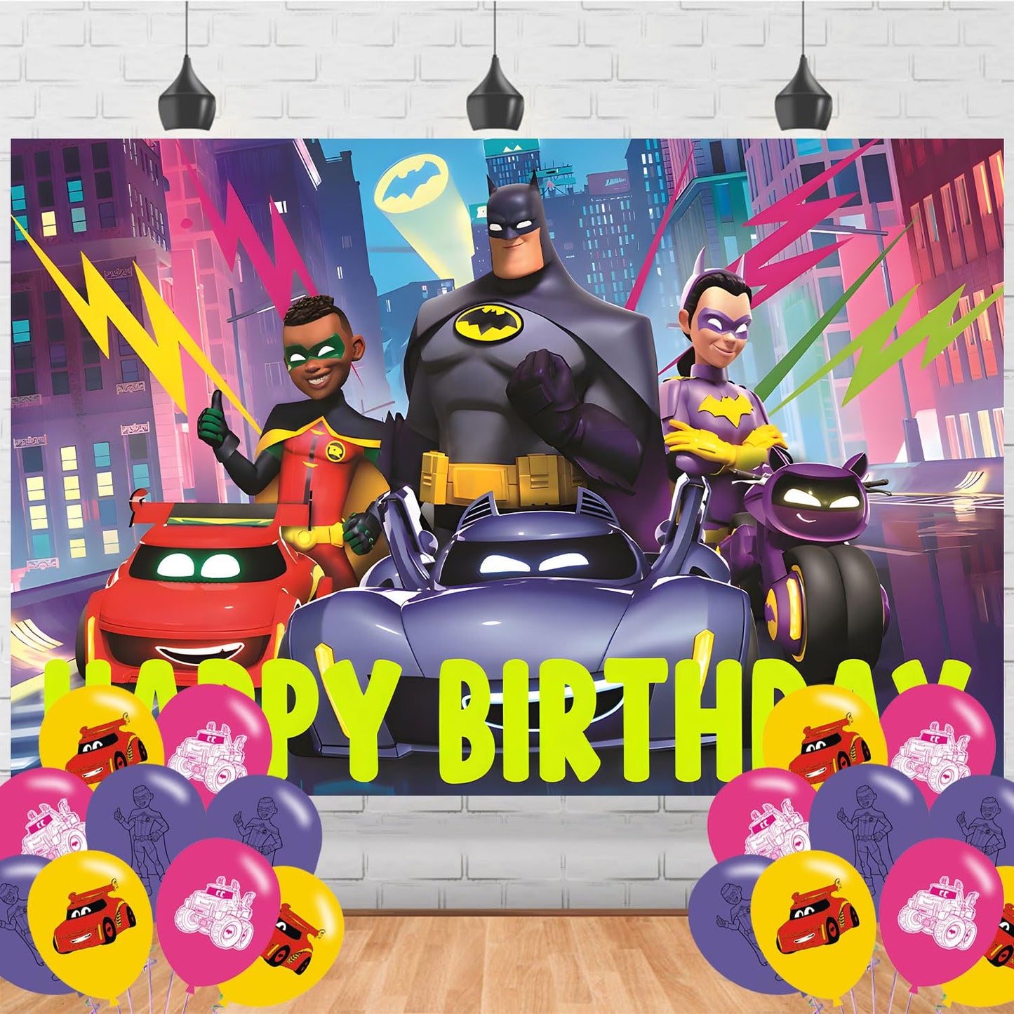Wheels of Bat Backdrop 5x3 Vinyl Wheels of Bat Birthday Party Supplies Photography Background Picture Photoshoot Cake Table Decor Banner Shoot Drapes Poster