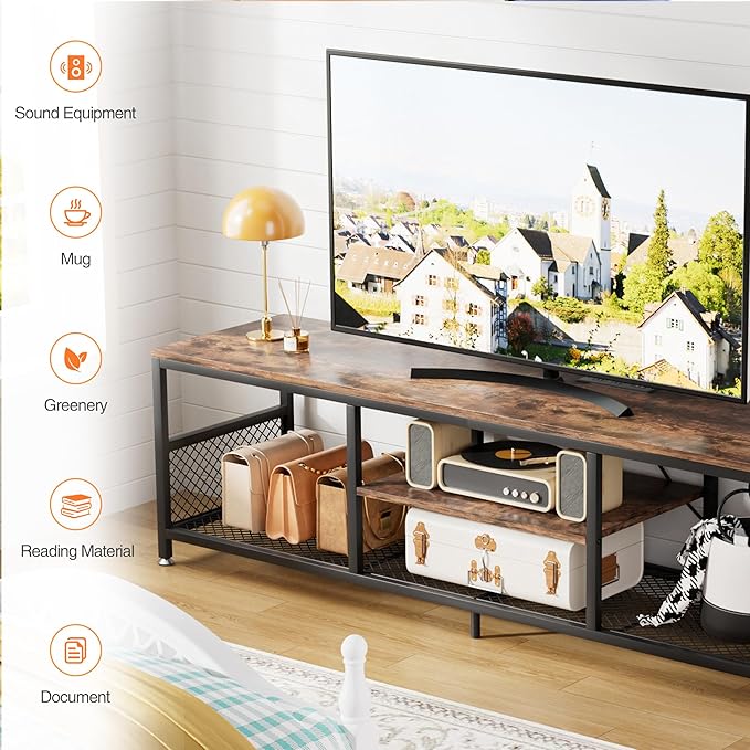 VECELO TV Stand with Power Outlets
