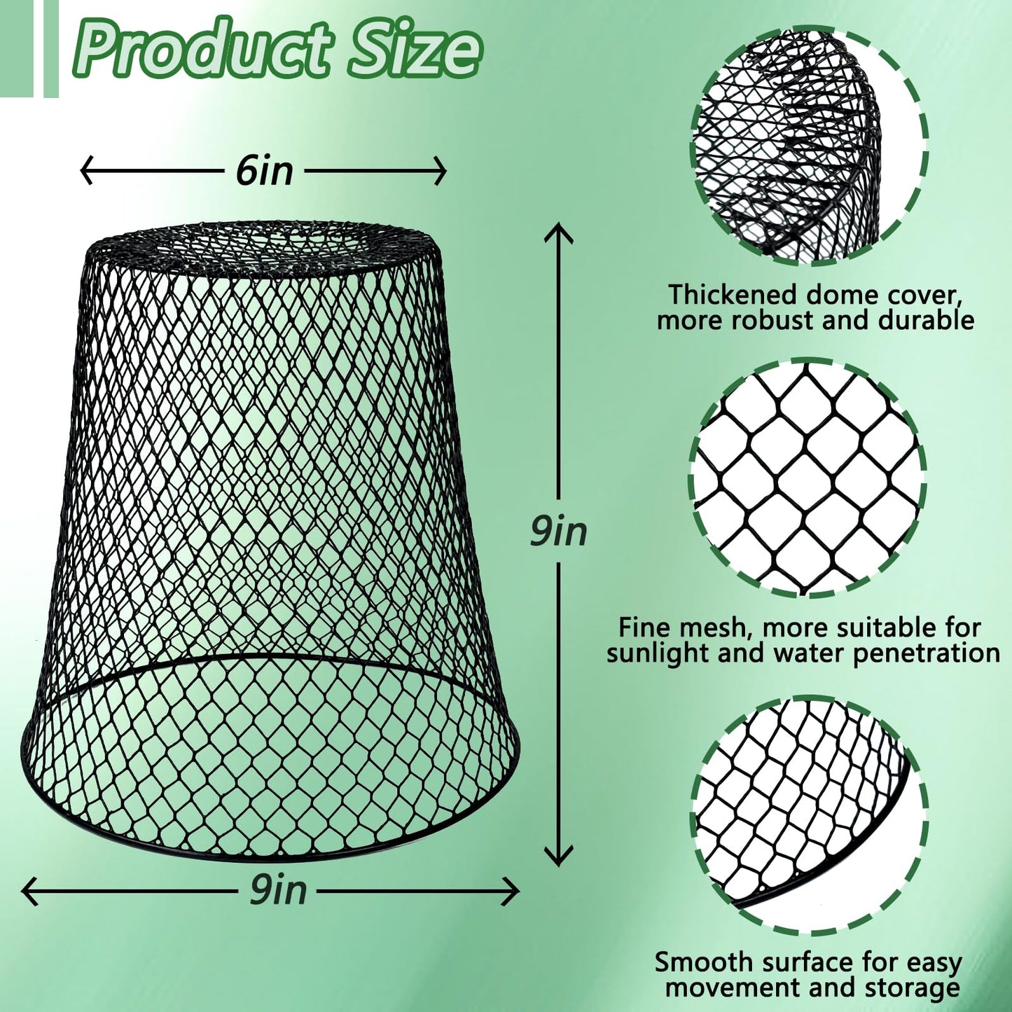 Dizvilz 12Pcs Chicken Wire Cloche Plant Covers,Durable Garden Cloches for Plants,Metal Netting Plant Protectors from Animals for Keeping Bunnies Chicken Squirrels Birds Other Out