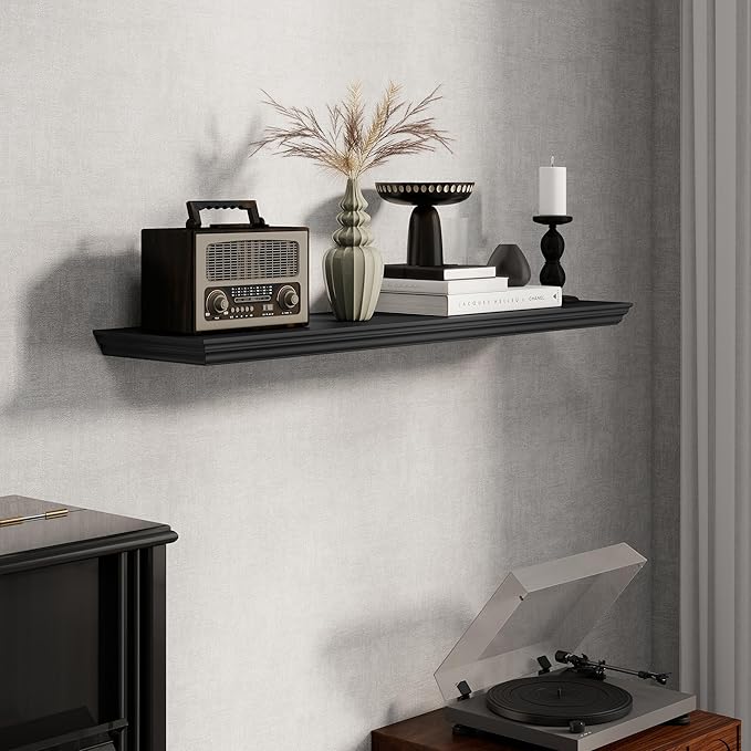 Fun Memories Floating Shelves 40 Inch Long, 9.3 Inch Deep Classic Crown Molding