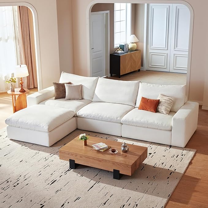 Cloud Couch Sectional 113.2'' Oversized Modular Deep Seat Sofa L Shaped Comfy