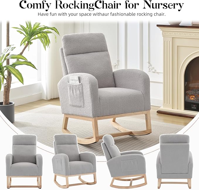GAOMON Rocking Chair Glider for Nursery, Comfy Rocker Nursery