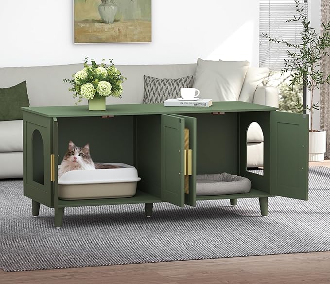 Homhedy Boho Cat Litter Box Enclosure