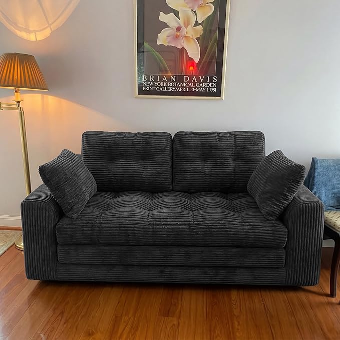 Homkdom Convertible Loveseat Sleeper, Space-Saving Folding Sofa Bed