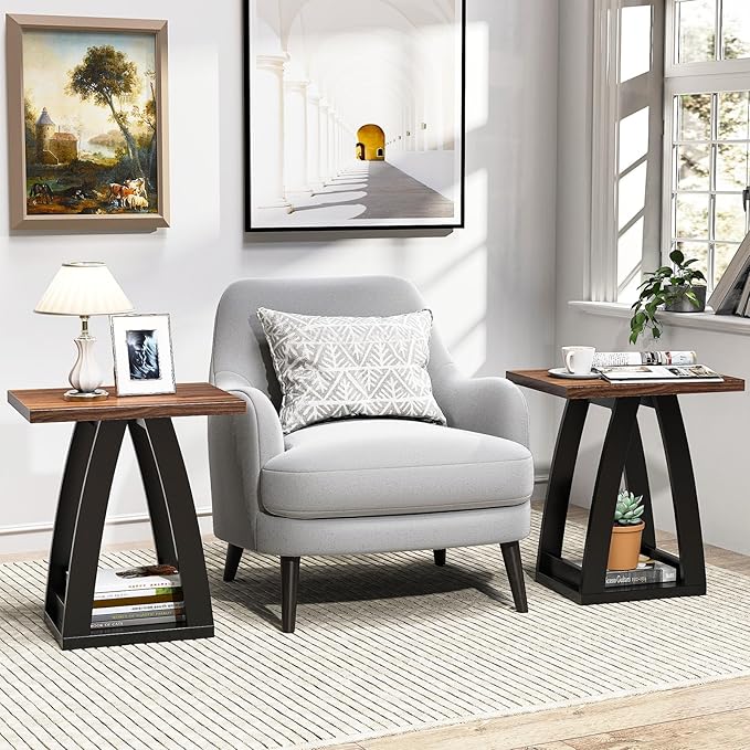 FROMJBEST End Table Set of 2, Side Table, Nightstand, Sofa Side Table