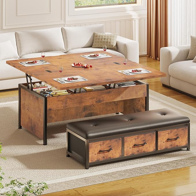 Itaar Lift Top Coffee Table Set, Center Table
