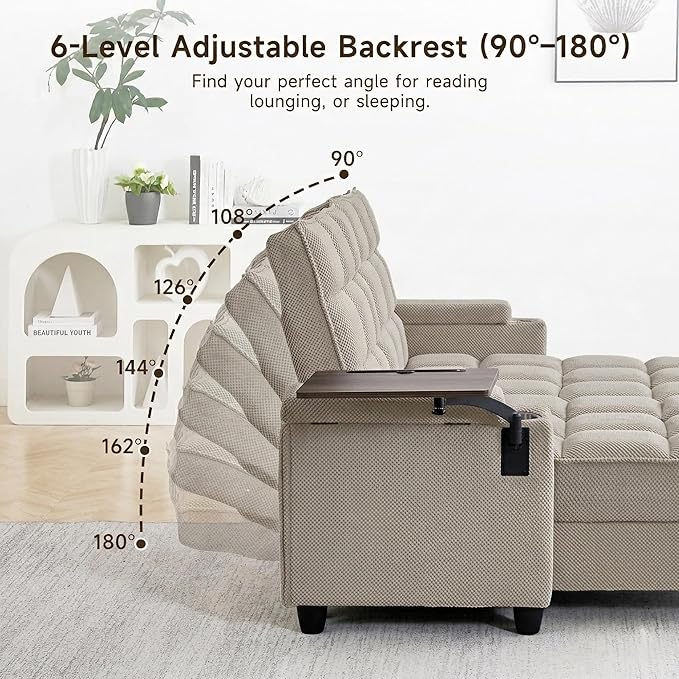 Auvsoce 71" Chaise Lounge Chair Indoor, Convertible Sleeper Sofa Bed
