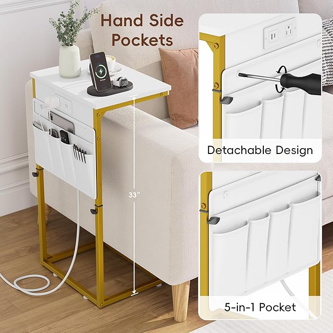 Vagusicc C-Shaped End Table