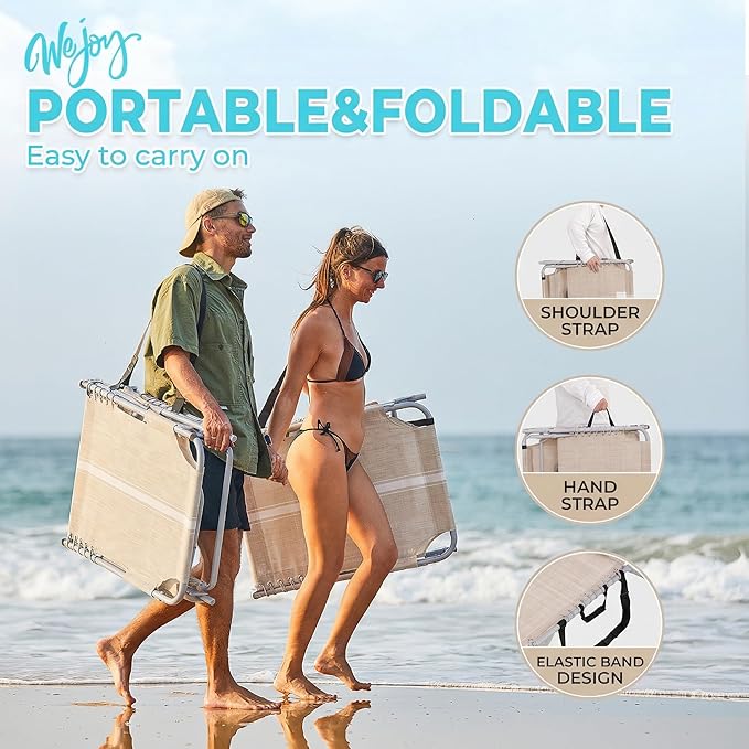 #WEJOY Tanning Chair with Face Hole & Canopy & Side Table, 5 Positions